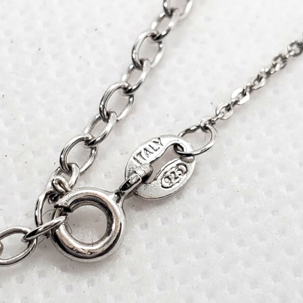 Necklace 925 Sterling Silver W/CZ Key Pendant and Chain - Picture 6 of 7